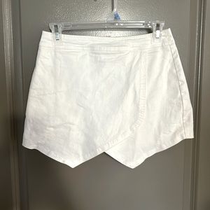 White jean skort